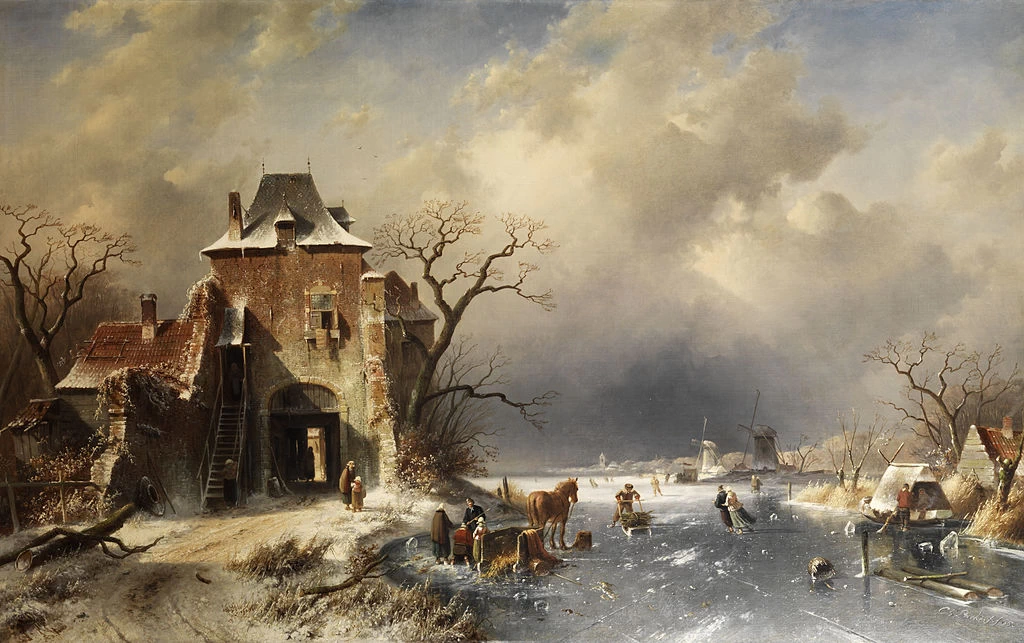 Charles Leickert - Paesaggio invernale olandese 1865